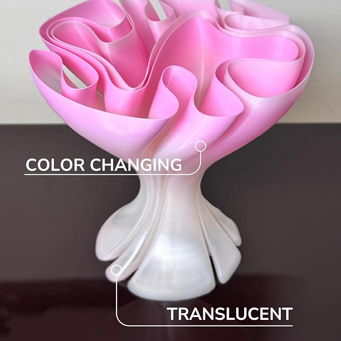 Polymaker Panchroma Gradient PLA Translucent Pink and Clear 3D Printing Filament, 1.75mm 1KG, Premium Gradient PLA, Easy to Print, AMS Compatible, Perfect for Lamp Shades, Vases, Ornaments - Image 3