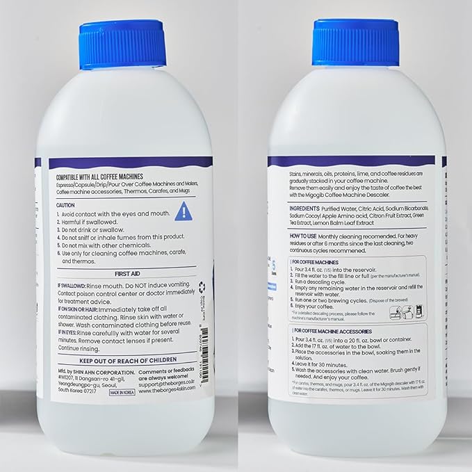 Coffee Machine Descaler Descaling Solution - 17 fl. oz. (5 Uses), Compatible with Espresso, Capsule, Drip, Pour over machines, Coffee machine accessories, Pot, Thermos, and Carafes - Image 2