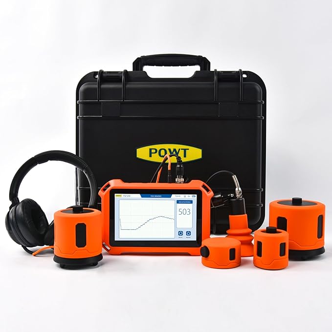 PQWT Underground Water Leak Detectors PQ125E All Scenario and Gas Wall Pipe Water Leakage Detection with Touchscreen Earphone and Carrying Case Multi Sensor Acoustic Pipeline Sound Intensifier by PQWT