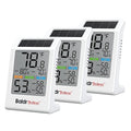 BaldrTherm Room Thermometer Indoor Humidity Meter Solar Powered with Max/Min Memory & Comfort Indicator - 3.2" Large Display for Home, White, 3Pack by BaldrTherm
