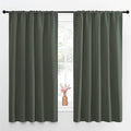 NICETOWN Bedroom Curtains Blackout Draperies - All Season Thermal Insulated Solid Rod Pocket Top Blackout Curtains/Drapes for Kid's Room (Dark Mallard, 1 Pair, 52 x 63 Inch) by NICETOWN