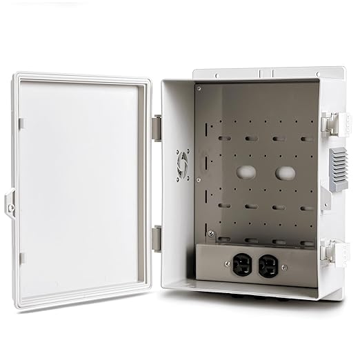 Outdoor Electrical Junction Box, ABS Water Resistant Enclosure with Internal Mounting Panel & Hinged Cover (13" H* 9.2" L* 4.6" W & Outlet) by Namunanee