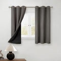 BGment Short 100% Blackout Curtains for Bedroom, Thermal Insulated Energy Efficiency Noise Reducing Grommet Curtains 45 Inch Length with Liner for Small Window 2 Panels Each 42 Inch Wide, Grey by BGment