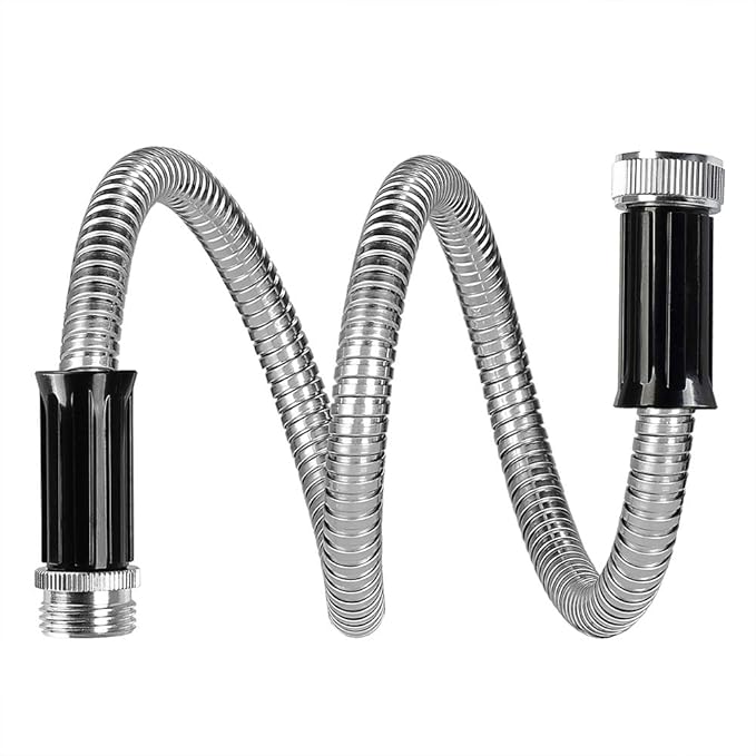 Beaulife Metal Short Garden Hose 5ft Connectors, Drainage Hose for Dehumidifier Small Water Hose Extension High Pressure Bib Reel Extender, Drinking Water Hose for RV Outdoor - Image 3