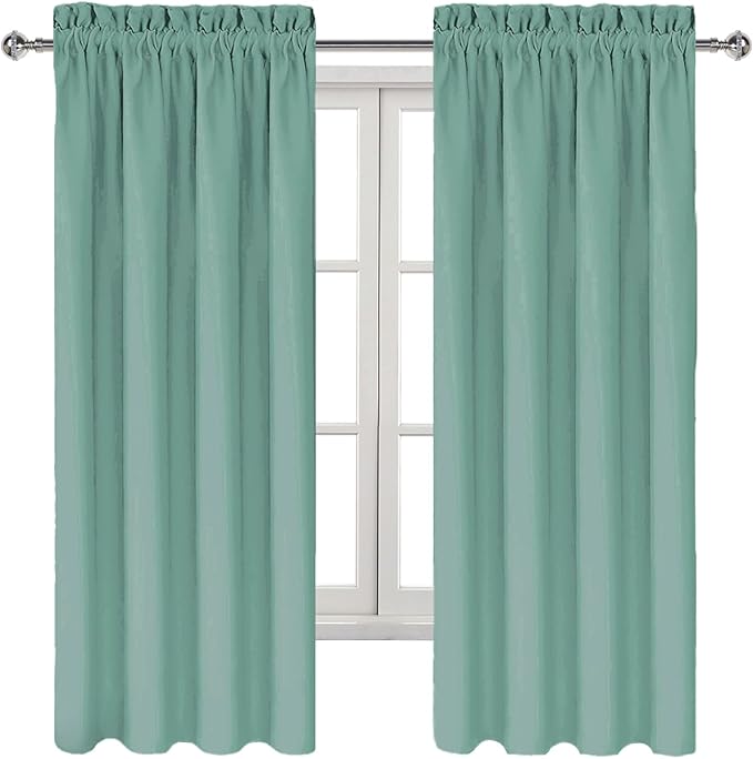 DWCN Blackout Curtains for Living Room Thermal Insulated, Energy Saving & Noise Reducing Bedroom Curtains, Sage Green, W 42x L 63 Inch, Set of 2 Rod Pocket Curtain Panels - Image 9