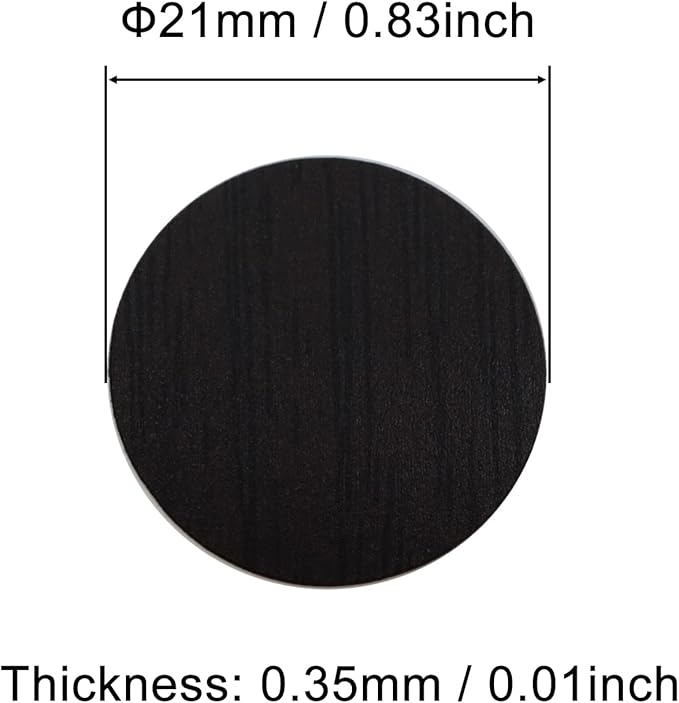 Self-Adhesive Screw Hole Stickers PVC Cover Caps Dustproof for Wooden Furniture Cabinet 21mm 2 Sheets/108 Pcs Black - Image 2
