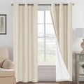 H.VERSAILTEX 100% Blackout Curtains for Bedroom Thermal Insulated Linen Textured Curtains Heat and Full Light Blocking Drapes Living Room Curtains 2 Panel Sets, Bleached Sand, 42x84 Inch by HVERSAILTEX
