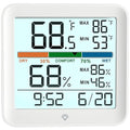 Indoor Thermometer Room Temperature Home Hygrometer Humidity Gauge, Accurate with Calibration, Backlight, Air Comfort Indicator, 24H Max Min Records, Time, Date (AAA Batteries Included) by MeesMeek