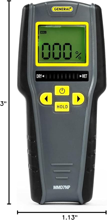 General Tools Digital Moisture Meter MMD7NP - Humidity Sensor- Pinless and Non-Invasive - Image 7