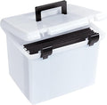 Pendaflex Portable File Box, Frosted White, Hinged Lid with Double Latch Closure(41745AMZ) by TOPSProducts