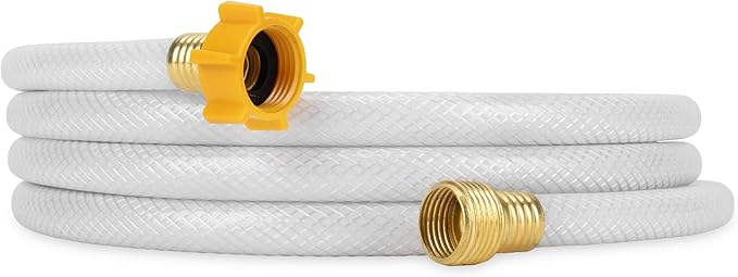 Camco TastePURE 10-Ft Water Hose - RV Drinking Water Hose Contains No Lead, No BPA & No Phthalate - Features Diamond-Hatch Reinforced PVC Design - 1/2” Inside Diameter, Made in the USA (22743) by Camco