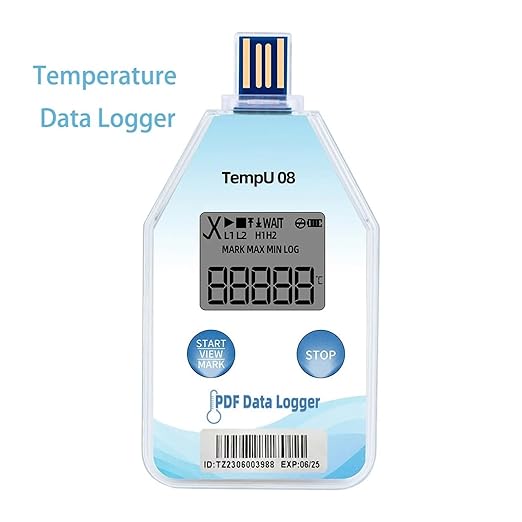 Disposable Temperature Humidity Data Logger with 32000 Point PDF Report for Cold Chain Transport(TempU08,5pcs) - Image 3