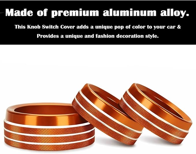 Auprite Climate Control Knob Covers for Challenger Accessories 2015-2023 2024, for Dodge Charger 2015-2023 2024, for Dodge Chrysler 300/300s 2015-2024,3Pcs Kit (Orange) - Image 5