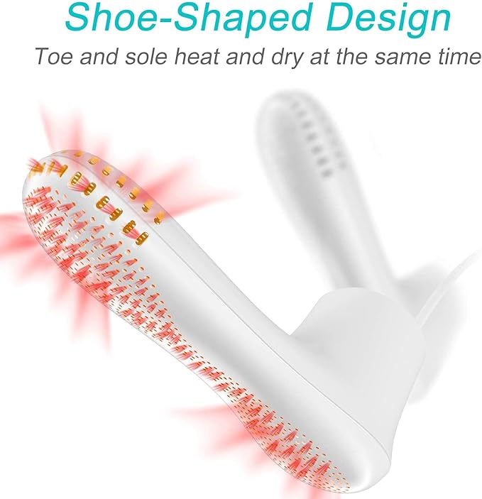 Shoe Dryer and Deodorizer with Timer - Shoes Boots Socks Gloves Dryer Warmer, Adult-Foot-Shaped | No Noise | Strong Wire | US Plug (PM20) - Image 5