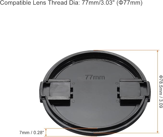 PATIKIL Camera Lens Cap, 2 Pack Sides Pinch Front Lens Cover with Microfiber Cleaning Cloth for 77mm Thread Universal DSLR Lenses for Nikon, for Fujifilm, for Pentax, for Leica - Image 2