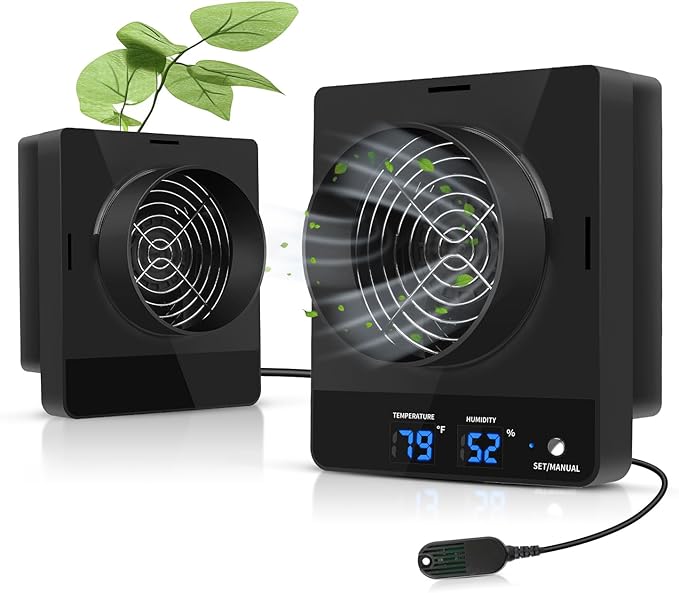 4-Inch Grow Tent Inline Duct Fan, Smart Temperature & Humidity Control, Automatic Ventilation System, for Grow Tents, Mushroom Rooms, Greenhouses (2-Pack) by DAOTAILI