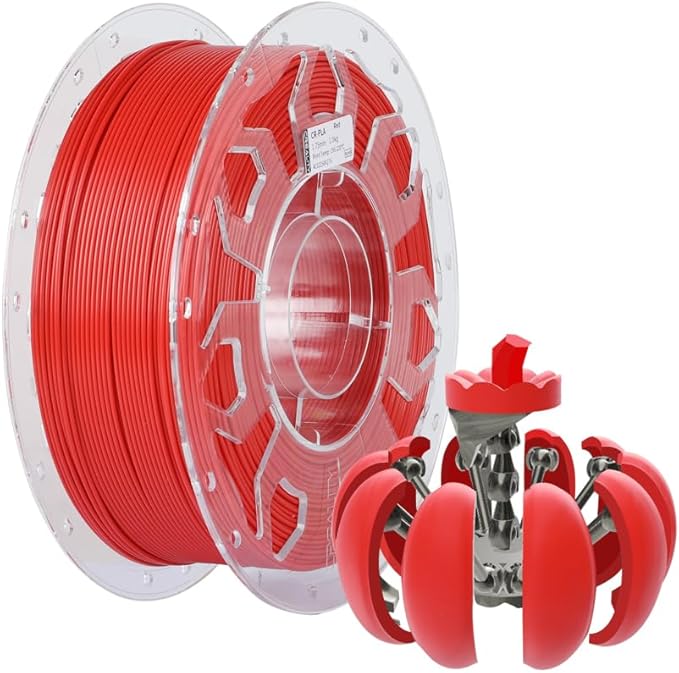 Creality PLA Filament 1.75mm, 3D Printer Filament, 1.0kg (2.2lbs) Spool, No Warp Enhanced Toughness, Dimensional Accuracy ±0.03mm Printing Filament, for 3D Printers (Red) by Creality