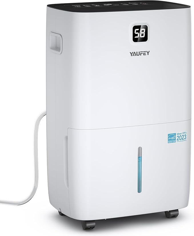 Yaufey 150 Pints Energy Star Dehumidifier with Pump for Home, Basement and Large Room up to 7500 Sq. Ft., With Drain Hose, Timer, Intelligent Humidity Control and Large Water Tank by Yaufey