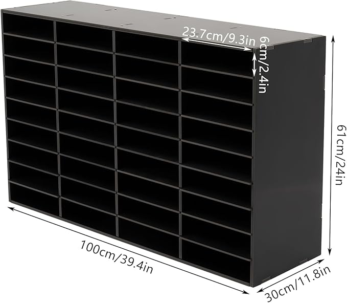 Literature Organizers 24/36Slots Mail Sorter Compartment Files Rack File Cabinet Mail Organizer Office Mailbox Storage Files Manuals Books for Office Company (BGQHQNS6WDFKH - 36 Slots - Black) - Image 2