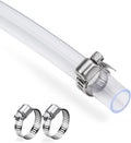 DAVCO 1/2" ID - 10 ft Clear Vinyl Tubing, Low Pressure Flexible PVC Tube, Heavy Duty UV Chemical Resistant Lightweight Plastic Vinyl Hose, BPA Free and Non Toxic, with 2 Stainless Clamps by DAVCO