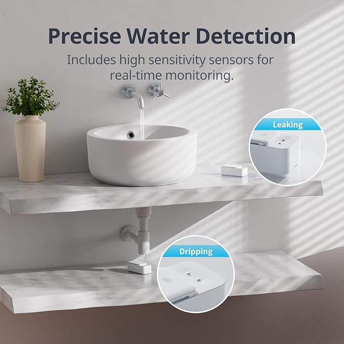SwitchBot WiFi Water Sensor, Smart Water Leak Detector, 100dB Adjustable Alerts & App Alerts, IP67 Waterproof, Wireless Detector for Kitchen, Bathroom, Basement, No Hub Required (Support 2.4G) (3) - Image 5
