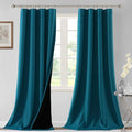 H.VERSAILTEX 100% Blackout Curtains for Bedroom Thermal Insulated Blackout Curtains 108 Inches Long Rod Pocket/Clip Rings Curtains for Living Room with Black Liner 2 Panels, Dark Teal by HVERSAILTEX