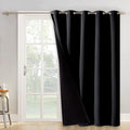 NICETOWN Extra Wide Patio Door Curtain, Super Heavy-Duty Thermal Sliding Glass Door Lined Drape, Privacy Assured 100% Blackout Window Treatment(Black, 1 Panel, 62 inches W x 84 inches L) by NICETOWN