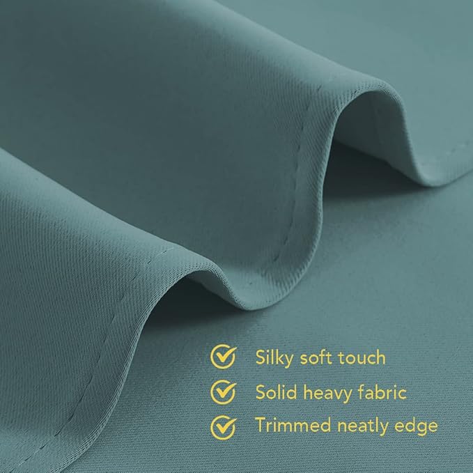 NICETOWN 2 Panels Blackout Curtains, Rod Pocket Window Curtains Room Darkning Drapes for Bedroom/Living Room, Thermal Insulated Solid Draperies for Home Office/Study, 62 by 72-Inch, Greyish Blue - Image 2