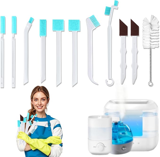 XANGNIER 11 Pcs Humidifier Cleaner Brush Set – Small Detail Cleaning Brushes for Crevices, Gaps, Corners, Keyboard, Bottle, Tiles, and Tight Spaces – Household & Travel Cleaning Tools by XANGNIER