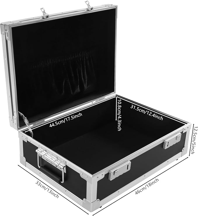 Safe Box Storage Box,Large Capacity Locking Briefcase, Lockable Dorm Storage Trunk with Combination, Lock for Personal Items, Cash, Laptop (Black) - Image 6