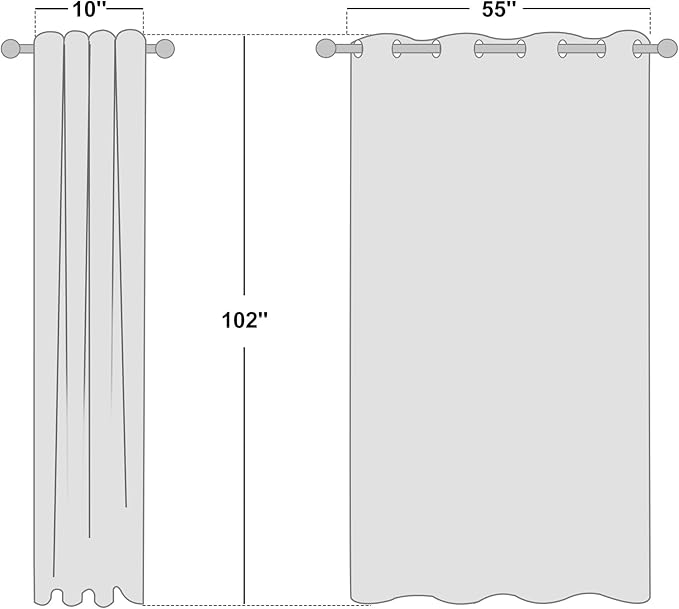 NICETOWN Beige Room Darkening Curtains 102" Long for Boho Farmhouse Home Decoration, 55" Wide, Set of 2, Window Treatment Total Privacy Drape Panels for Bedroom Guest Room - Image 7
