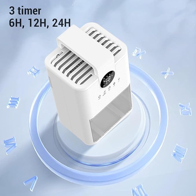 Small Dehumidifier, 1L Water Tank Portable Dehumidifier with Smart Humidity Control, Auto Shut Off, Colorful Night Light, for Bathroom, Bedroom, RV, Closet (US Plug 500W) - Image 5