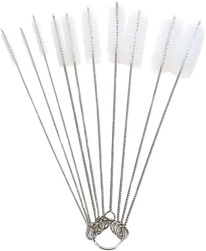 20Pcs 10 Sizes Humidifier Brush Cleaner Bottle Brush Small Diameter Drinking Straw Cleaning Brush,Black and White - Image 3