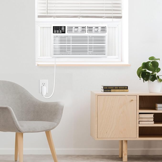 Whirlpool 10,000 BTU Window Air Conditioner with Dehumidifier, 115V, Window AC for Rooms up to 450 Sq. Ft., Living Room, Bedroom, or Kitchen, with Remote Control, Digital Display, and 24H-Timer, White - Image 3