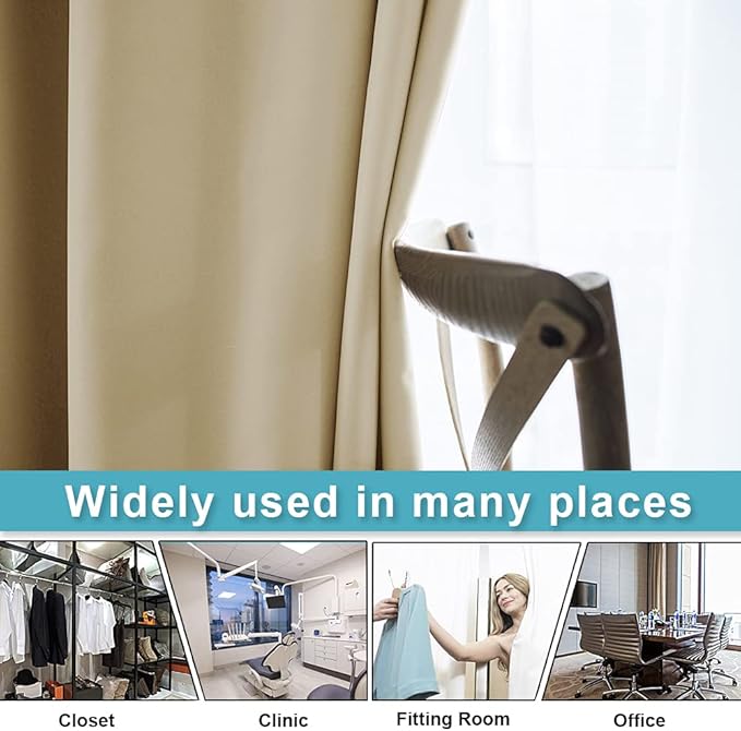 RYB HOME Partition Room Dividers Curtain Room Darkening Privacy Grommet Backdrop Curtains for Living Room Bedroom Patio Door Window Decor, 1 Panel, Cream Beige, 60 inch Width x 96 inch Length - Image 2