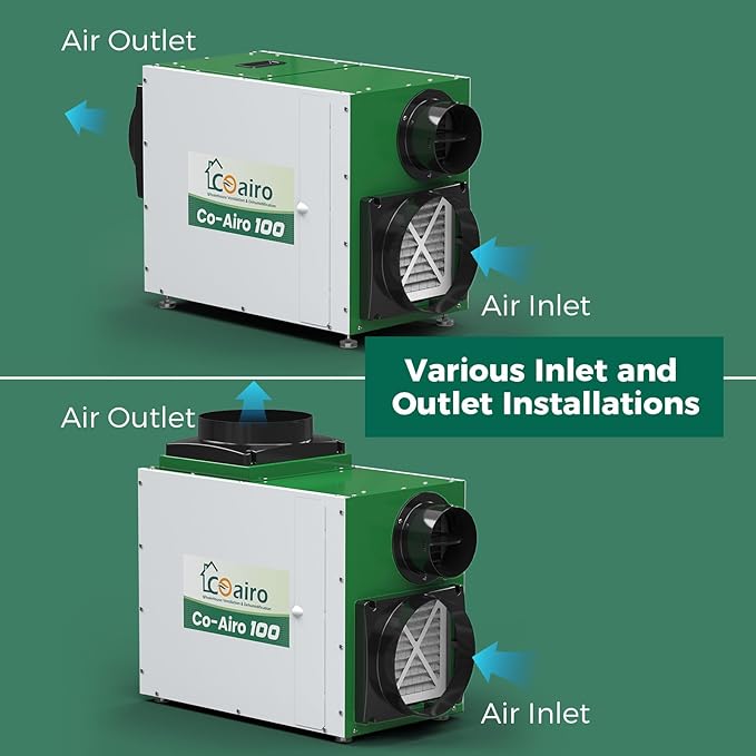 Whole House Dehumidifier, 180 Pint with Fresh Air Function with Controller, Commercial Dehumidifier with Drain Hose Up to 2300 sq. ft. for Grow Tent, Whole House, Commercial, Basement - Image 6