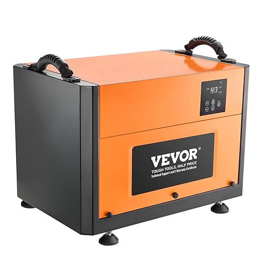 VEVOR 125 Pints Commercial Dehumidifier with Drain Hose, Portable Crawl Space Dehumidifiers for Basement Storage Room Industrial Grade, Auto Defrost/Drainage, Heavy-duty Galvanized Steel, LED Indicate - Image 9
