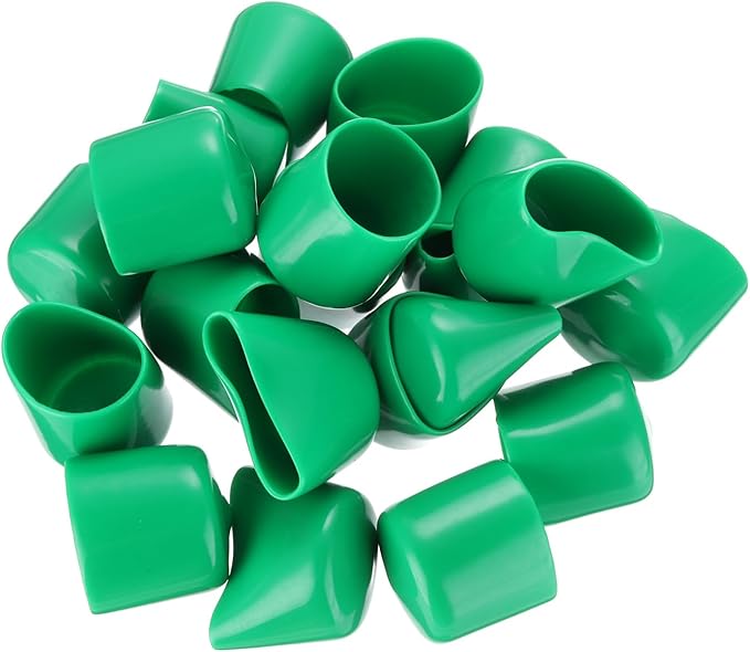 uxcell 20pcs Rubber End Caps 32mm(1 1/4") ID Vinyl PVC Round Tube Bolt Cap Cover Screw Thread Protectors Dark Green - Image 4
