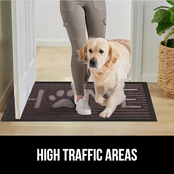 GORILLA GRIP 100% Waterproof All-Season WeatherMax Doormat, 47x35, US Designed Natural Rubber, Stain and Fade Resistant, Low Profile Indoor Outdoor Door Mats, Easy Clean Patio Mat, Espresso Home Paw - Image 6