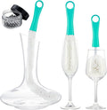 Boao 3 Pcs Decanter Cleaning Brush Wine Glass Decanter Flexible Bottle Brush Set with Cleaning Beads Household Tools for Bottle Goblets Glasses Cups (Blue) by Boao