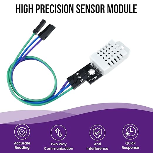 6Pcs DHT22/AM2302 Digital Temperature Humidity Sensor Module with Cable, Temp Range -40~80℃ (±0.5℃), Humidity 0~100% RH (±2%) for A-rduino Electronic Practice DIY, Replace SHT11 SHT15 - Image 3
