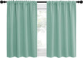 NICETOWN 2 Panels Blackout Curtains, Rod Pocket Thermal Insulated Drapes for Kitchen, Heavy Duty Small Window Treatment for Dorm Room, Studio Apartment, Basement (Aqua, W42 x L30) by NICETOWN