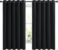NICETOWN Blackout Curtains Panels for Bedroom, 2 Panels, 66 x 60 Inch, Black, 3 Pass Microfiber Noise Reducing Thermal Insulated Solid Ring Top Blackout Window Drapes by NICETOWN