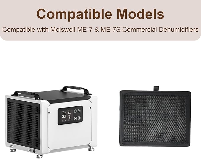 1 Pack Washable Dehumidifier Filter Compatible with Moiswell ME-7 & ME-7S Commercial Dehumidifiers, for Basement, Crawl Space and Home - Image 2
