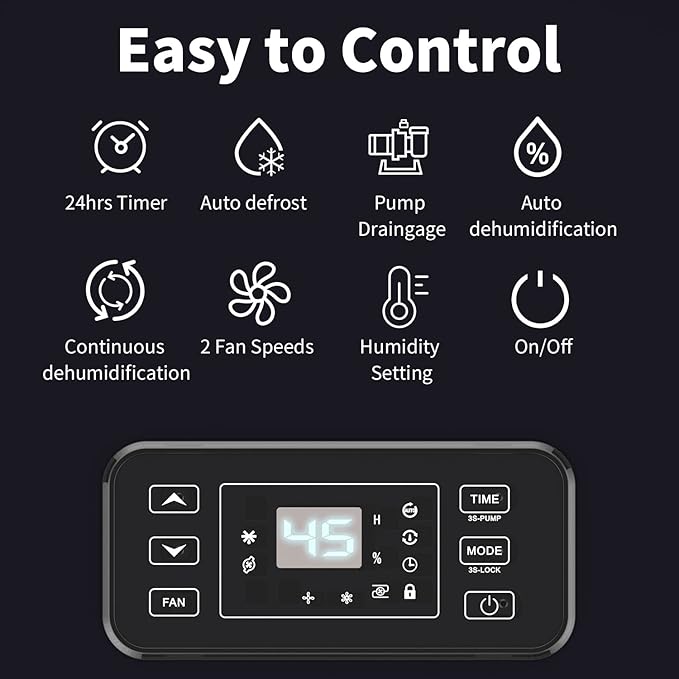 Shinco Commercial Dehumidifiers with Pump, 200 Pints Industrial Dehumidifier for Crawl Spaces, Basements Warehouse and Large Spaces up to 8,000 Sq Ft - Image 3