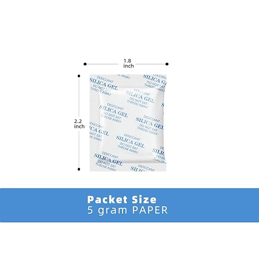 5 Gram [500 Packets] Silica Gel Packets Silica Gel Desiccants, Silica Gel Packs - Rechargeable (Food Safe) Silica Gel Packets, Silica Packets - Image 5