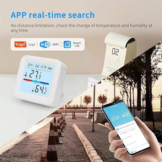 Smart WiFi Thermometer and Hygrometer – Temperature & Humidity Sensor with App Alerts, Data Logger, Backlit Display – Remote Temperature Monitor for Home, Greenhouse - Image 3