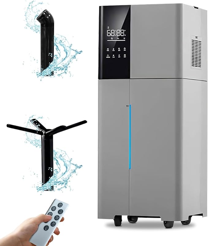 Humidifier Large Room,26L/6.8Gal Whole House Humidifiers for Home 3000 sq.ft,1800ml/H Cool Mist Humidifier Baby, Top Fill Humidifiers for Bedroom Plant with 360° Nozzle & Extension Tube,Grey by Bigcapacitybigpeaceofmind