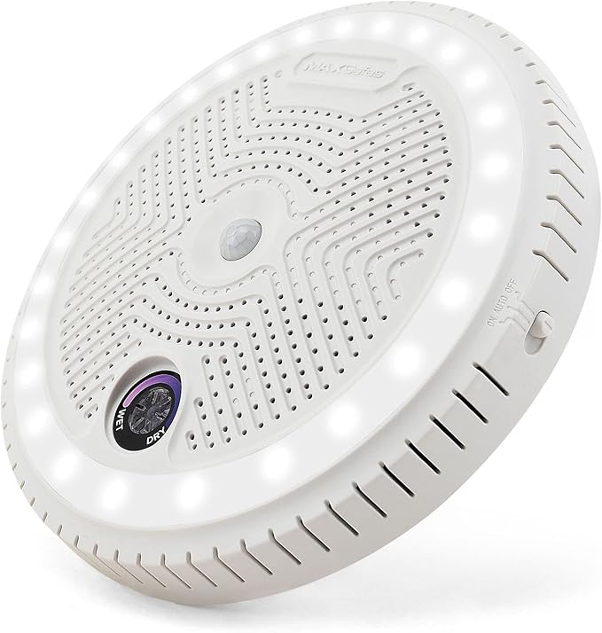 2-in-1 Rechargeable Dehumidifier with Motion Sensor LED Light, Perfect For Gun Safe, Gun Cabinet and other enclosed areas, ETL Approved (White) by MAXSafes