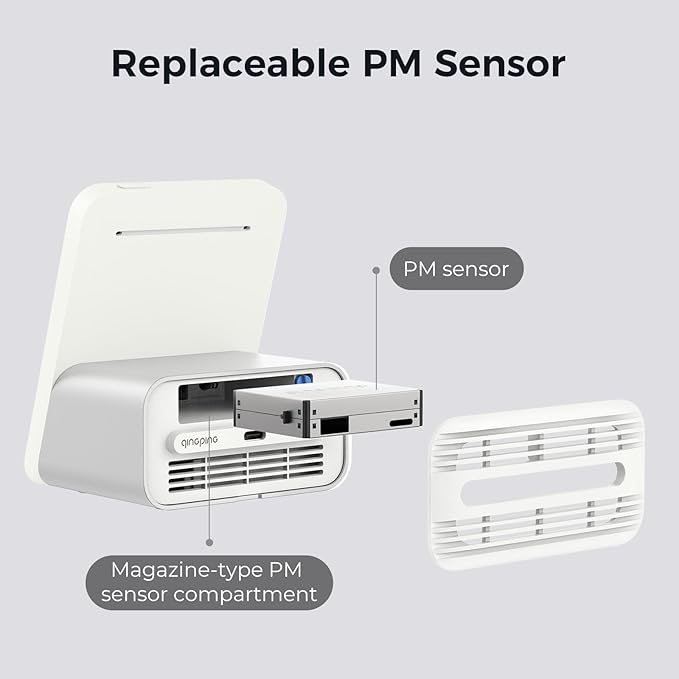 Qingping Air Quality Monitor Gen 2, Air Quality Monitor Indoor Detects PM2.5, CO2, PM10, Noise, Temperature and Humidity, New Upgraded Alarm Clock Function, Air Quality Tester for Bedroom, Smart Home - Image 4